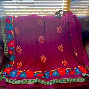 Pure Georgette Embroidered Saree